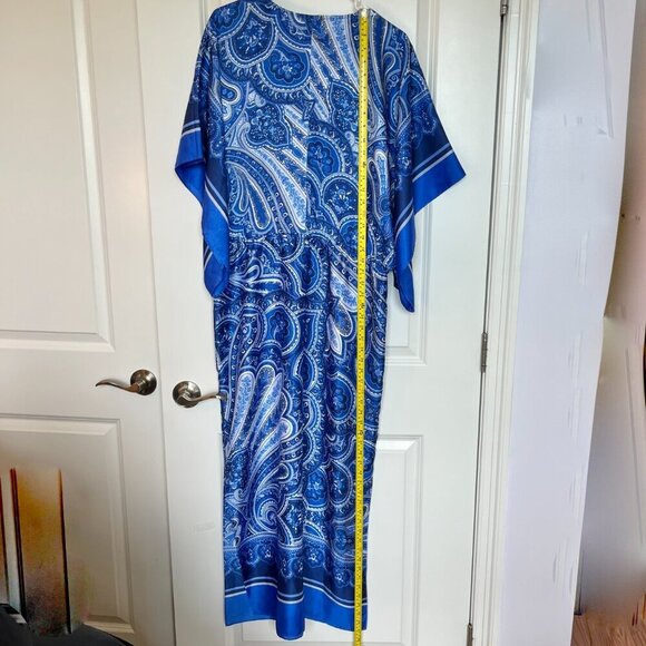 Lauren Ralph Lauren Women's Paisley Caftan Blue & White  M - Picture 8 of 10